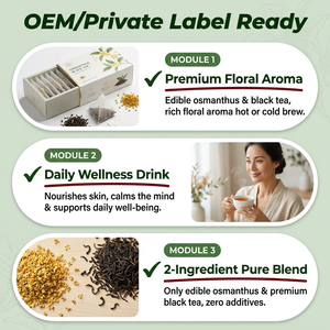 Tè Nero Premium all'Osmanthus Commestibile, Miscela di Tè alle Erbe con Fiori <span class=keywords><strong>Naturali</strong></span>, Tè Salutare in Bustine <span class=keywords><strong>per</strong></span> Preparazione Calda/Fredda - Product Image 3