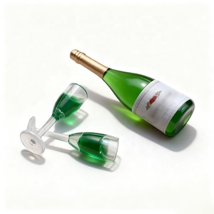 Copa de vino de champán en miniatura y botella para decoración de casa de muñecas 1:12 Mini Alcohol licor cerveza pequeña lata accesorios de simulación - Product Image 2