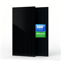 Module photovoltaïque bifacial HJT mono demi-cellule tout noir à longue durée de vie, série 500W, pour utilisation en ferme solaire