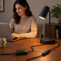 Kabel Daya DC dengan Sakelar Rocker, Kabel Daya Tembaga PVC 2 Inti dengan Steker Barrel untuk Kamera CCTV, Monitor LED, Router
