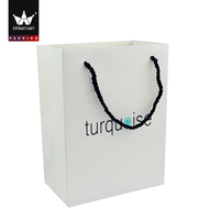 Couronne gagner bijoux cosmétique cadeau vêtements shopping papier sacs de transport sac en carton avec logo emballage blanc artisanat sacs en papier