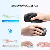 AMZ Penjualan Terlaris Mouse Optik Ergonomis Vertikal Nirkabel 2.4G 1600DPI 6 Tombol Nyaman Klik Senyap Isi Ulang