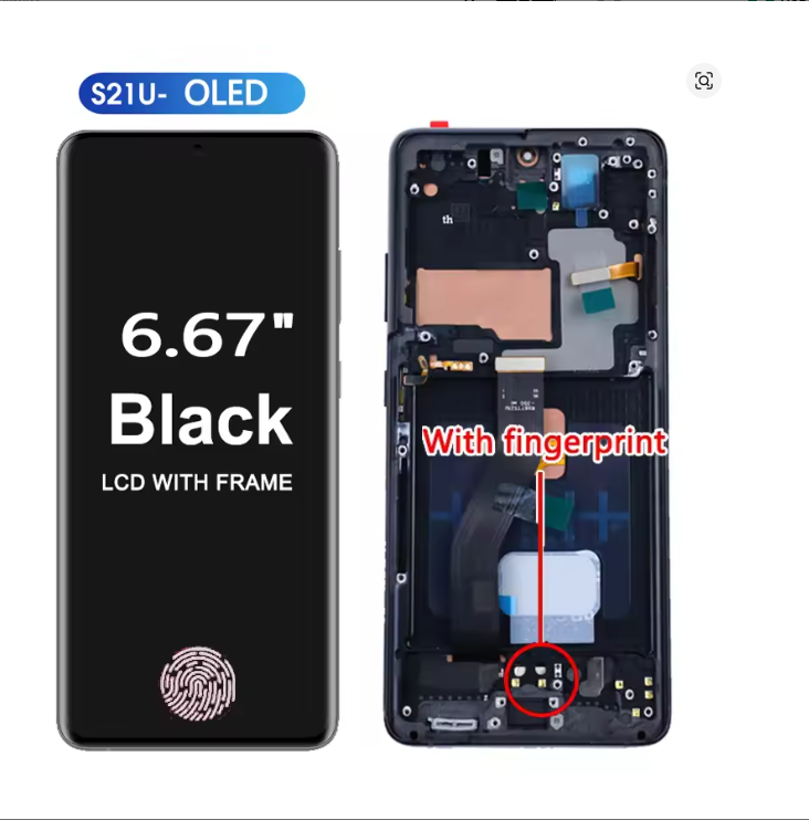 Pour S21 Ultra avec cadre noir OLED