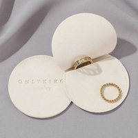 Pochette à bijoux ronde pliable de luxe en microfibre pour bagues et boucles d'oreilles, rangement portable et présentation de luxe pour marques de bijoux