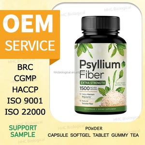 Venta al por mayor 1200mg Cápsulas de psyllium Servicio de etiqueta privada 1000 Botellas MOQ Fabricante certificado GMP - Product Image 2