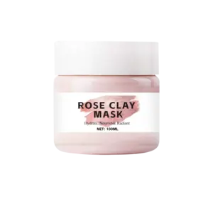 OLEHANA-Masque de Boue à la Rose pour le Visage, Détoxifiant, Nettoyage des Pores, Éclaircissant, Ingrédient Bio, Masque à l'Argile de Rose