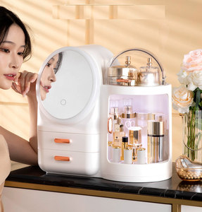 럭셔리 드레서 테이블 LED 필 라이트 미러 투명 커버와 화장품 보관함 - Product Image 2