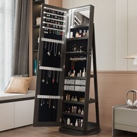 Coiffeuse à miroir rotatif et grand rangement, avec serrure, pour chambre à coucher – Meilleure vente pour fabricants de produits de beauté