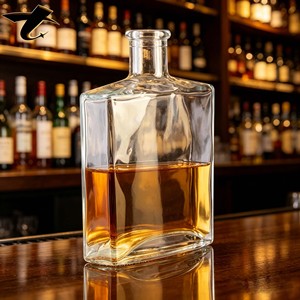 Botella <span class=keywords><strong>de</strong></span> <span class=keywords><strong>Vodka</strong></span> Transparente <span class=keywords><strong>de</strong></span> 750 ml con Serigrafía y Tapón, Vacía, OEM ODM - Product Image 1