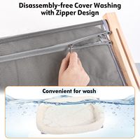 Hamac pour chat sur mesure à fixer au fenêtre, structure robuste en acier inoxydable, grand lit avec housse amovible et lavable, rembourrage en coton, motif imprimé