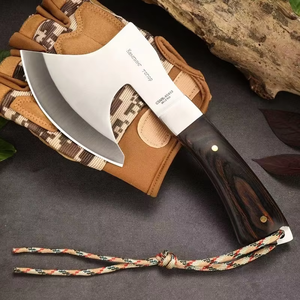 Ascia Tattica da Sopravvivenza EDC Tomahawk con Lama <span class=keywords><strong>di</strong></span> Alta Qualità, Piccola Mini Accetta da Campeggio Multiuso con Manico in <span class=keywords><strong>Legno</strong></span> per Tagliare, Stile Vichingo - Product Image 1