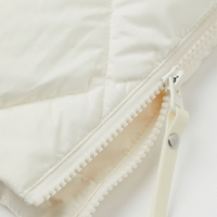 Créez votre propre logo - Veste d'hiver pour femme - Veste matelassée à manches longues - Couleur unie - Peau de mouton - Coton - Broderie rayée - Perles