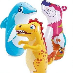 Bolsa de Boxeo Inflable 3D de PVC con Diseño Aleatorio de Tigre/Dinosaurio/Delfín, 8x6x2 Pulgadas, Paquete Individual, Juguete Interactivo Divertido - Product Image 1