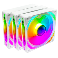 Ventilateur de boîtier PC ARGB PWM 120 mm - Refroidisseur d'ordinateur avec connecteur 3+4 broches