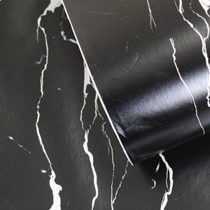 Wallpaper PVC Self-<span class=keywords><strong>Adhesive</strong></span> Matte <span class=keywords><strong>Black</strong></span> <span class=keywords><strong>Marble</strong></span> Color 3D ukuran 122cm*50m untuk Dekorasi Rumah, Dapur & Kamar Tidur - Product Image 3