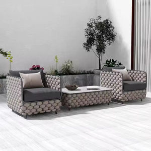 Ensemble <span class=keywords><strong>de</strong></span> canapés d'extérieur modernes en osier Chaises <span class=keywords><strong>de</strong></span> loisirs en plastique imperméables et résistantes au soleil pour patio, <span class=keywords><strong>balcon</strong></span>, parc ou maison/hôtel - Product Image 4