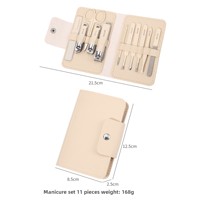 Kit de manucure professionnel 11 pièces en acier inoxydable pour hommes – Trousse de toilettage et coupe-ongles
