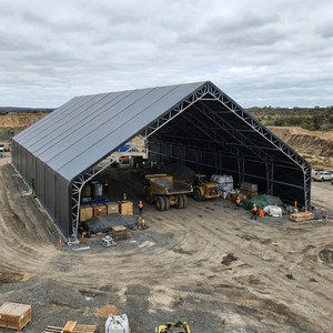 Carpa de Almacenamiento de Doble Estructura Metálica, Resistente al Fuego, Portátil, Duradera, de 750g, de PVC, para Almacenamiento de Materiales Industriales - Product Image 2