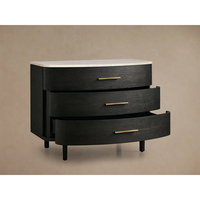 Table de chevet moderne en bois massif avec 3 tiroirs, personnalisable pour hôtel et appartement