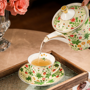 Blooming Series Novelty Design Bone China Tea Set Ceramic Coffee <b>Cup</b> and <b>Saucer</b> for English Afternoon Tea Wedding Dinnerware - Product Image 2