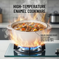 Vente en gros de casseroles en fonte émaillée E-Top casseroles personnalisées en fonte antiadhésive de haute qualité Dkm Tencere Marmite Ollas De Cocina