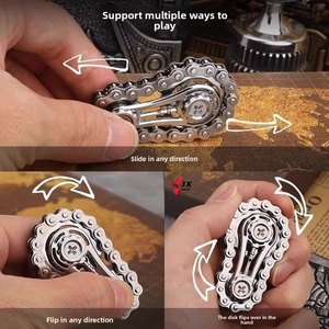 Modelo personalizado Metal <span class=keywords><strong>bicicleta</strong></span> cadena Fidget <span class=keywords><strong>Spinner</strong></span> grande pequeño engranaje con Spinning Anti-Stress Relief juguete para niñas - Product Image 2