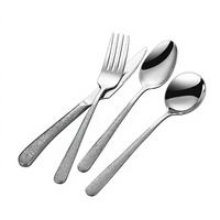 Ensemble de couverts de luxe légers style influenceur en acier inoxydable 304, finition miroir épaissie (couteau, fourchette, cuillère)