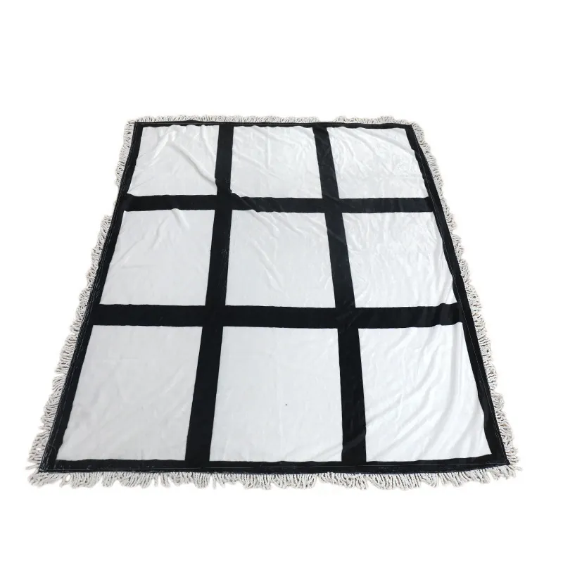 High quality batch New Design Sublimation Blank 9 Panel Photo Throw Blanket