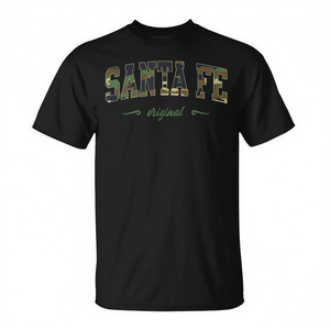 Camiseta Original de Camuflaje Santa Fe Negra, Camiseta Promocional para Hombre - Product Image 2