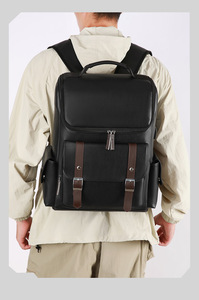 Retro Large Capacity USB Port Men's <b>Backpack</b> <b>Waterproof</b> Multifunction Business <b>Backpack</b> Daily Travel Bag for Sport - Product Image 4