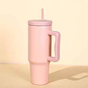 <b>40oz</b> Travel H4.0 <b>Handle</b> Car Mug Vacuum Stainless <b>Tumbler</b> Lid Straw Non-Slip ODM OEM Custom - Product Image 3