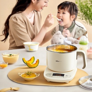 หม้อไฟฟ้าสเตนเลสสตีล Bear ขนาด 1.6 ลิตร หม้ออเนกประสงค์สำหรับใช้ในครัวเรือน พร้อมถาดนึ่ง - Product Image 2