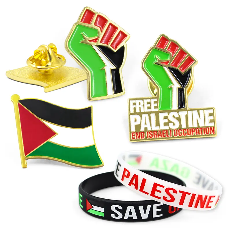 Lenço palestino personalizado para presente, pulseira, broche, lapela, emblemático, esmalte, bandeira da Palestina, etiqueta personalizada para presente, alfinetes