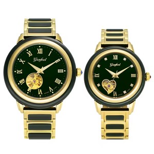 Relojes de Pulsera Elegantes de Jadeíta Natural para Pareja, con Números Romanos, Diseño Hueco y Manecillas Luminosas, Envío Directo - Product Image 6