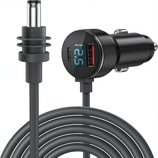 Starlink Mini Cable 12V Cigarette Lighter Adapter Voltage Display 3M 18AWG DC Waterproof Max 100W Quick Charge for Boat, Truck