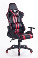 Chaise de bureau ergonomique pivotante de jeu de course moderne et traditionnelle en cuir PU de qualité supérieure avec hauteur réglable et vérin à gaz à 3 positions