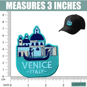 Patch brodé Venise Italie 3 pouces thermocollant ou à coudre, applique en tissu pour voyage - Product Image 3