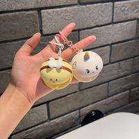 Porte-clés amusant en forme de poisson, mignon, en caoutchouc souple, breloque de sac, accessoire pour clés de voiture