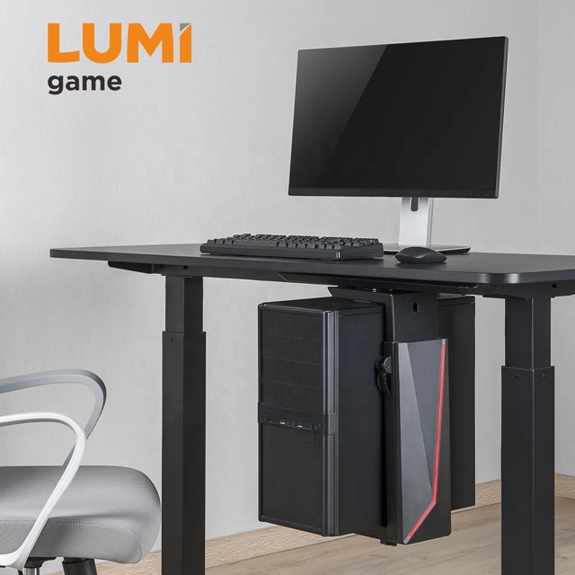 CPB-22R Premium Under Desk CPU Case Holder Computer Stand Hanging Bracket Office Desk Mount Rack Adjustable OEM Custom PC Setup