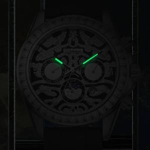 Dulunwe 6055 Orologio da <span class=keywords><strong>Uomo</strong></span> con Diamanti, Moda Personalizzata, Lussuoso Multifunzionale, Orologio Sportivo Casual Dorato per <span class=keywords><strong>Uomo</strong></span> - Product Image 6