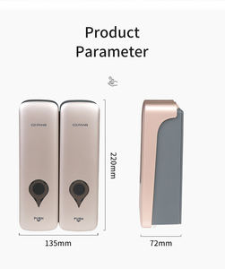 Distributeur de savon pour les mains mural moderne en ABS 2 en 1 sans perçage avec pompe pour gel douche/shampoing - Product Image 6