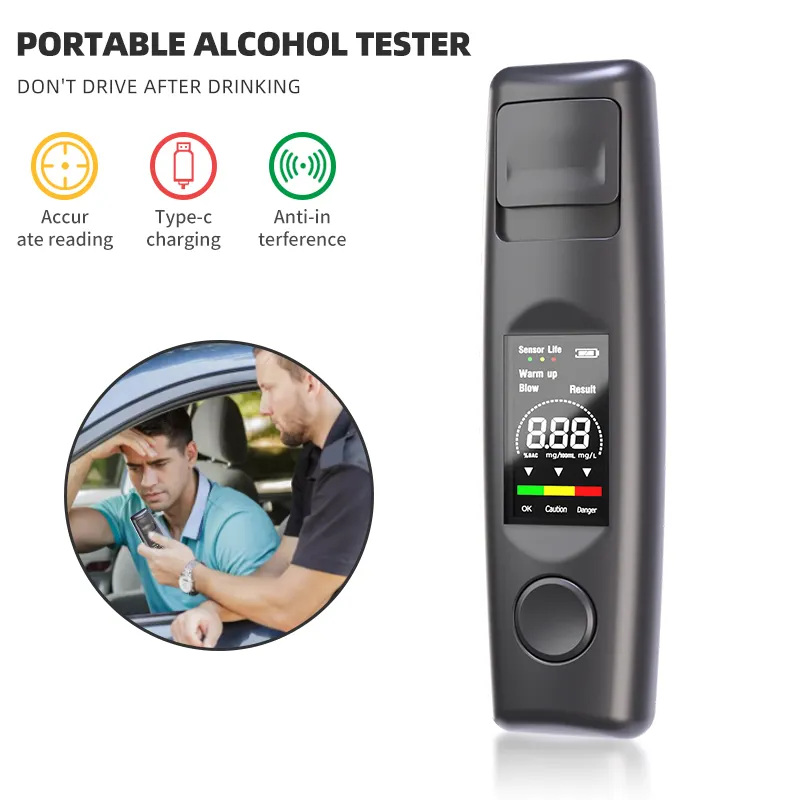 Портативный цифровой Алкоголь детектор прибор для измерения алкоголя проверки Тестер дыхания Алкоголь Тестер Алкотестер