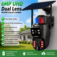 Kamera CCTV PTZ WIFI Solar Tenaga Surya Nirkabel Luar Ruangan 4G Dual Lensa 6MP Bertenaga Baterai Ubox dengan Kartu SIM 4G untuk OEM AS AU EU Asia