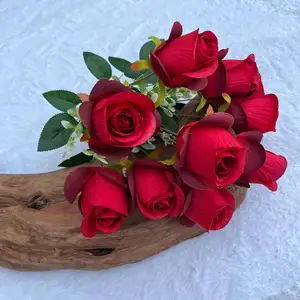 SEASON 10 Heads Rose Bouquet Real Looking Artificial Flower For Home Decor Wedding Flower Bush Silk Rose Flower