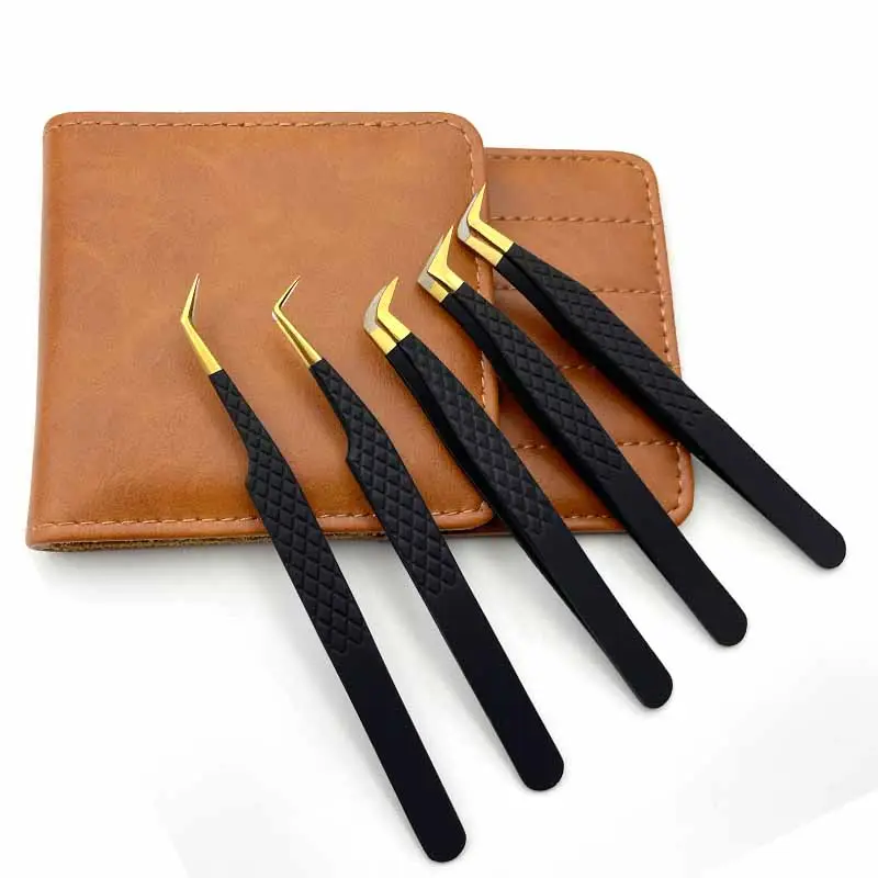 Fiber Tip Lash Tweezers Volume Fan Eyelash Tools Custom Lash Extension Tweezers volume lash tweezers