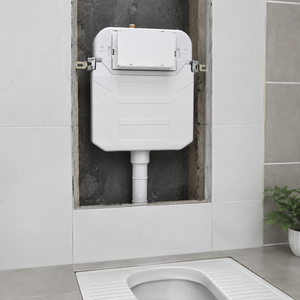 <span class=keywords><strong>Cisterna</strong></span> Neumática Empotrada para Inodoro Turco, Tanque Estándar Empotrado en la Pared con Placa de Descarga Blanca - Product Image 4