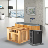 Baignoire à glace avec refroidisseur et filtre, baril en bois portable, immersion en cryothérapie, refroidisseur d'eau 1hp, refroidi, sans ozone