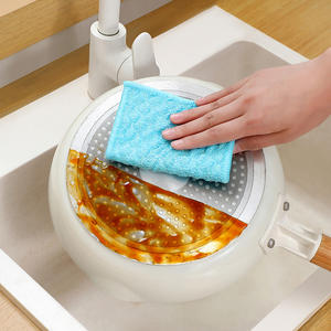 Tampon à récurer double face en viscose, lingettes en microfibre à séchage rapide et résistantes à l'huile, forme rectangulaire, pour usage en cuisine, couleur unie, lavage à la main - Product Image 5