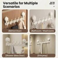 Porte-objets mural à ventouse en métal, simple niveau, résistant à la rouille, pour suspendre vêtements, serviettes, clés