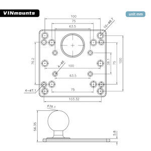 Chariot élévateur à fourche équipement embarqué fixe 1.5 pouces VESA100 * 100/75*75mm base carrée - Product Image 2